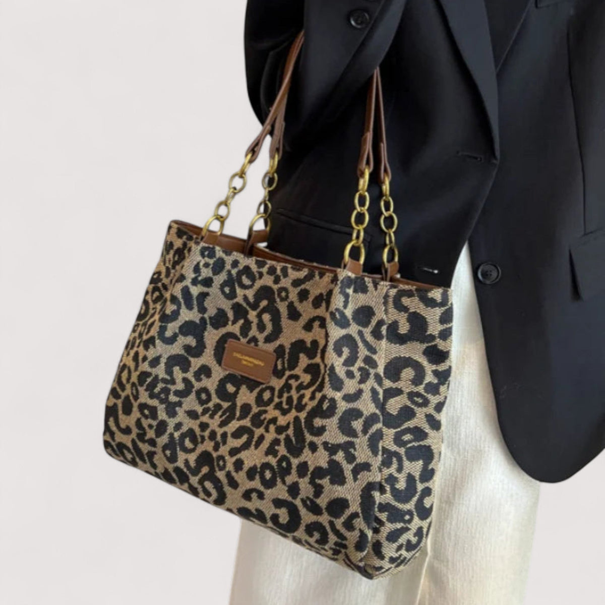 Levrier – Borsa da shopping in tela leopardata
