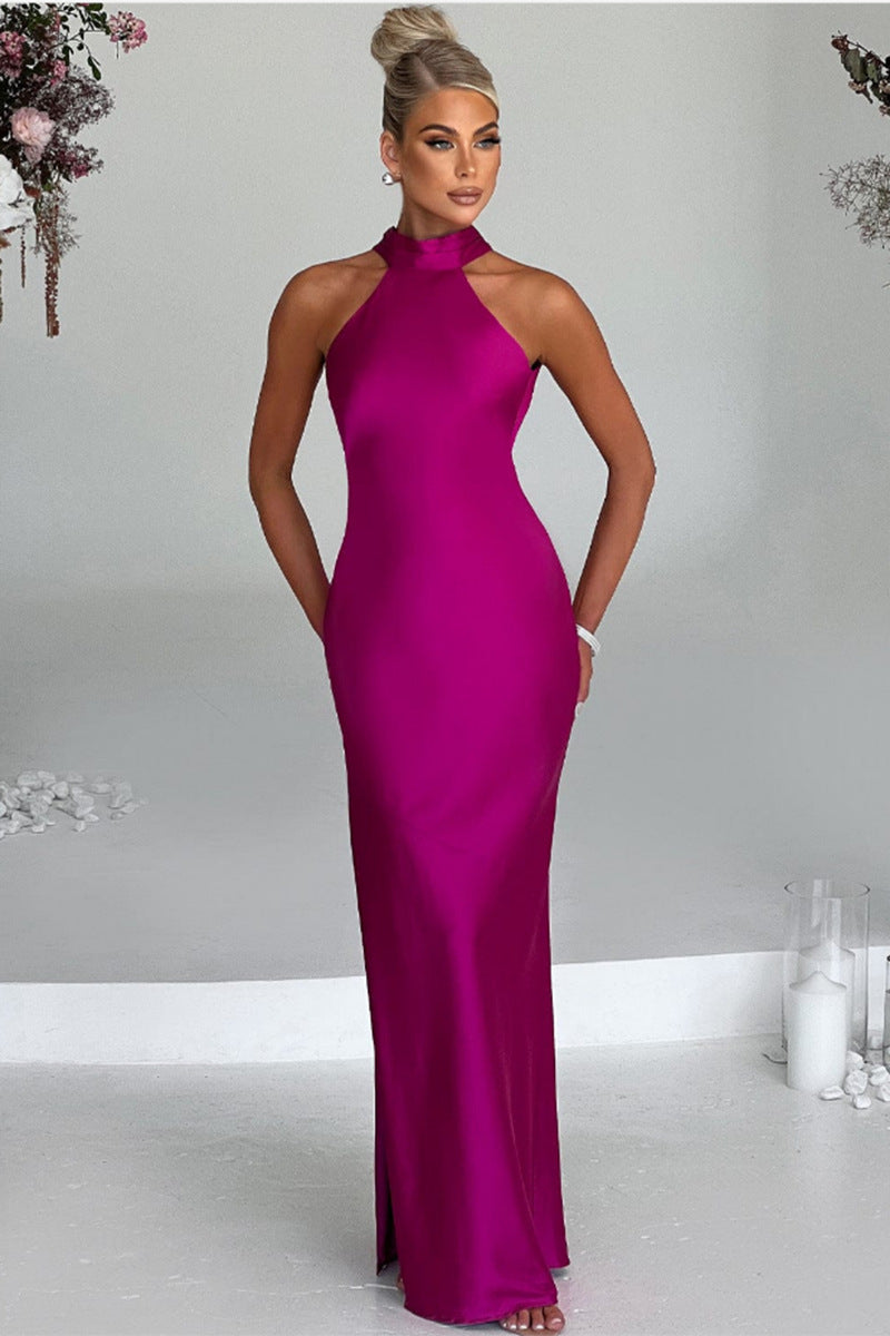ZEYNEP | Elegante Maxibito in Satin con Scollo Halter