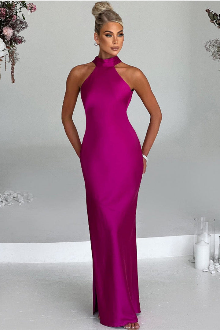 ZEYNEP | Elegante Maxibito in Satin con Scollo Halter