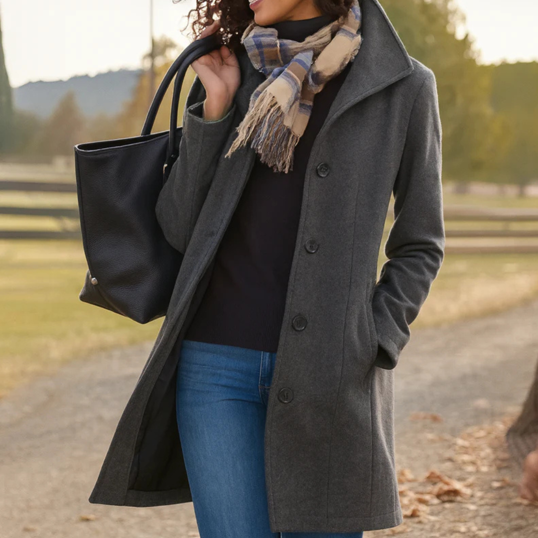 Aurora | Cappotto Classico in Panno con Sciarpa Coordinata in Regalo