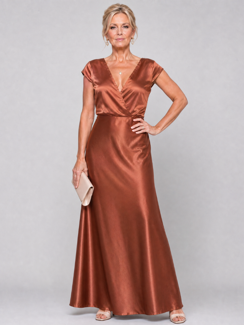 Giulia | Maxidress con top avvolgente e maniche corte