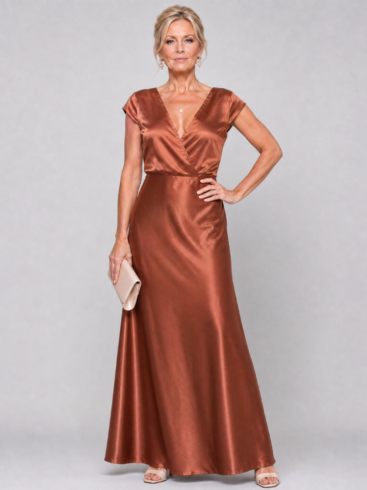 Giulia | Maxidress con top avvolgente e maniche corte