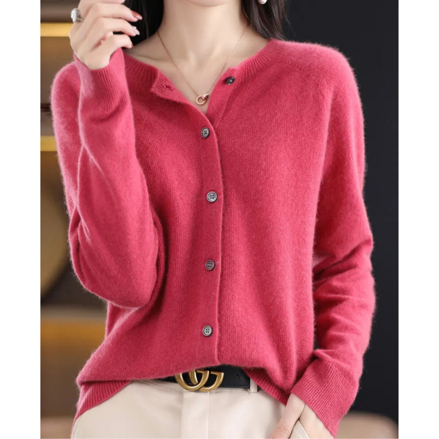 Ludovica | Cardigan in Lana Merino e Cashmere con Bottoni
