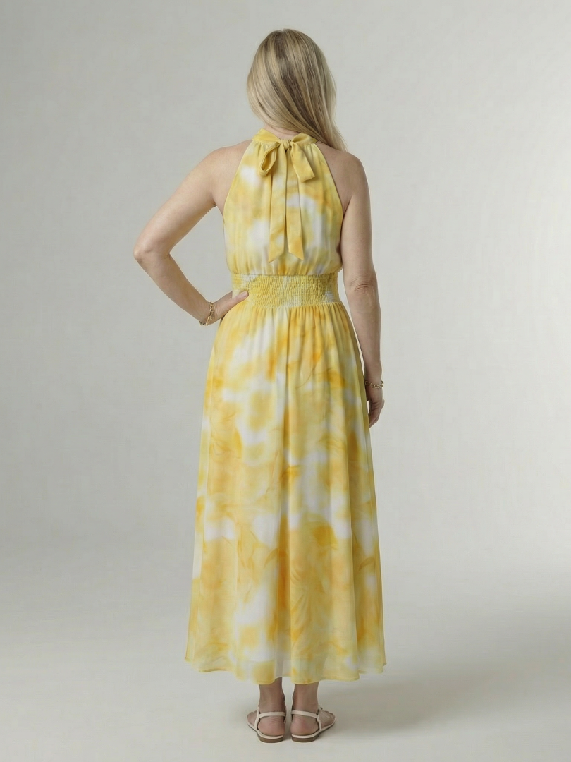 Laura | Abito Midi con Scollo All'Americana Arricciato