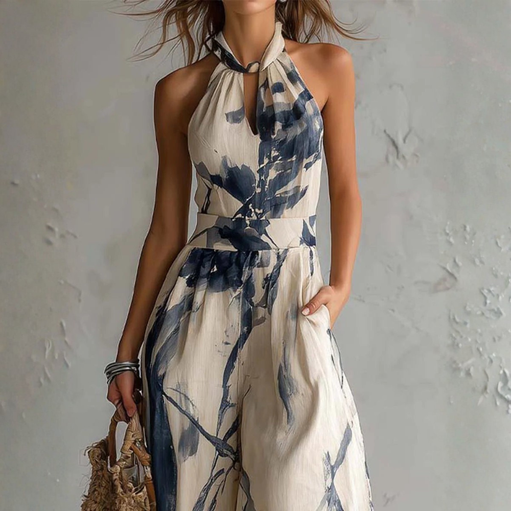 Marisol | Mono elegante con stampa artistica e silhouette fluida