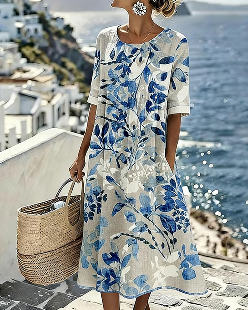 Alba | Vestito midi floreale leggero e svolazzante