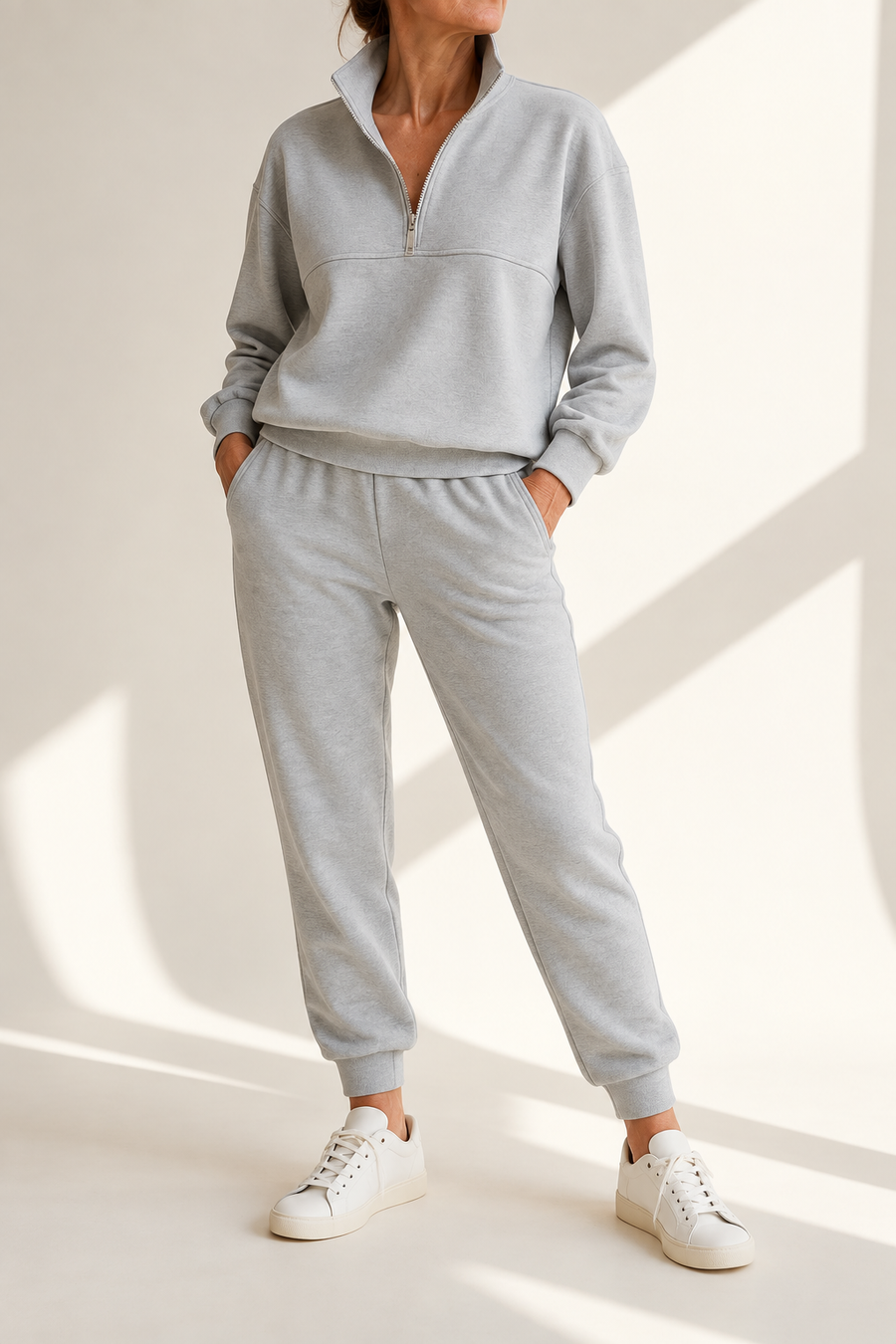 Completo sportivo in cotone | Felpa con zip e pantaloni jogger | Morbido e confortevole
