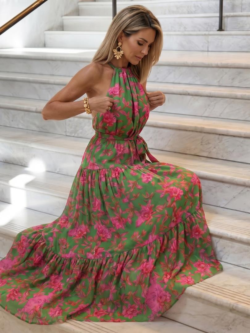 Carlotta | Abito midi drappeggiato con scollo all'americana