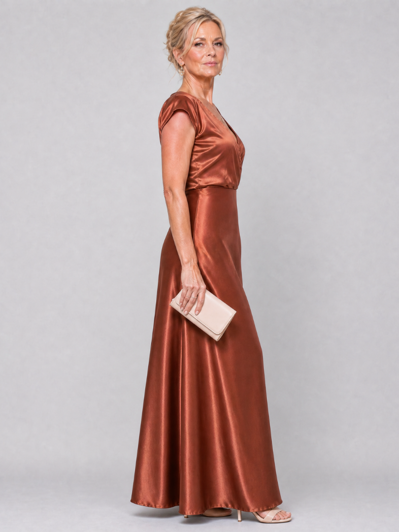 Giulia | Maxidress con top avvolgente e maniche corte