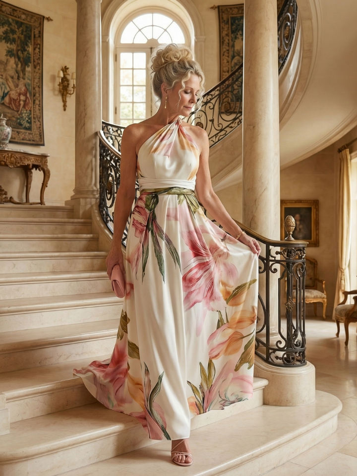 Federica | Abito Maxy Leggero con Fiori