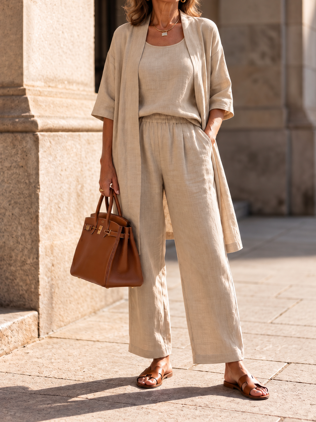 Luciana | Completo Tre Pezzi con Cardigan Lungo
