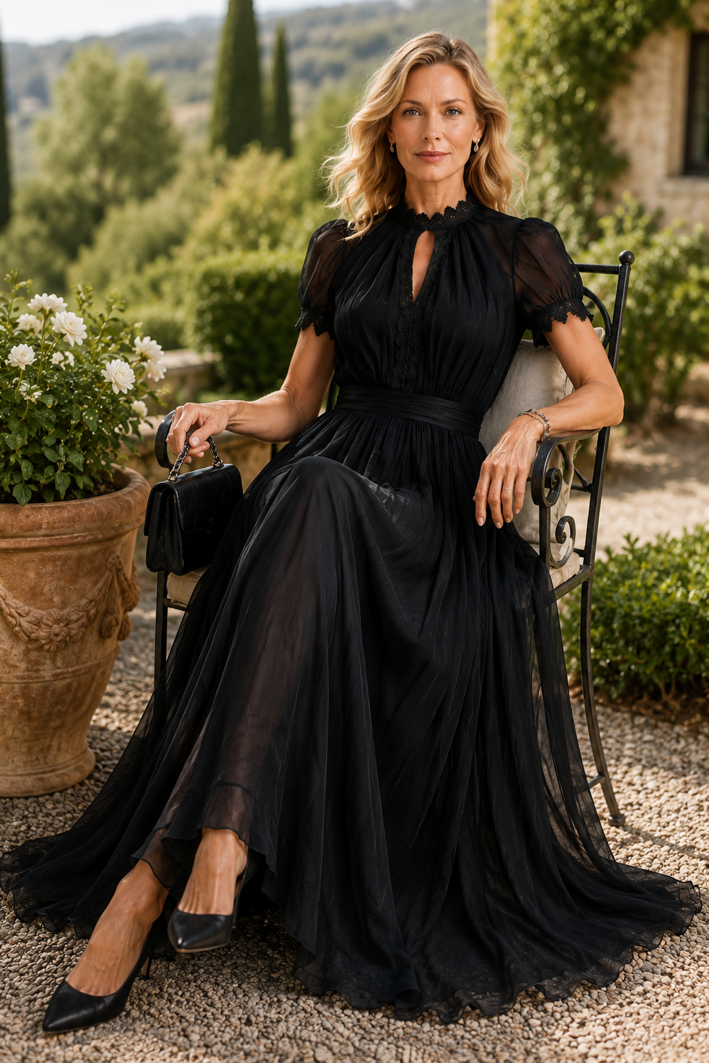 Camilla | Abito Maxi in Chiffon Elegante
