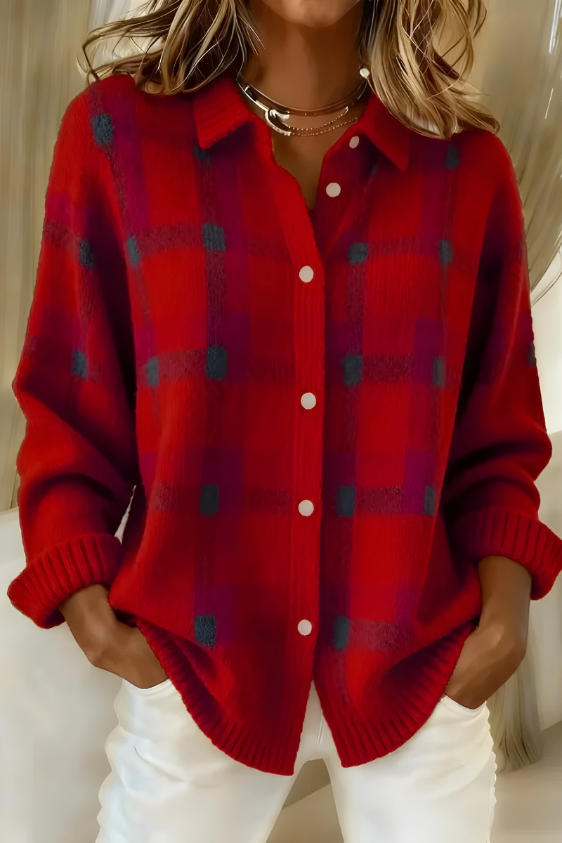 Giulia | Chaqueta de Punto de Cuadros