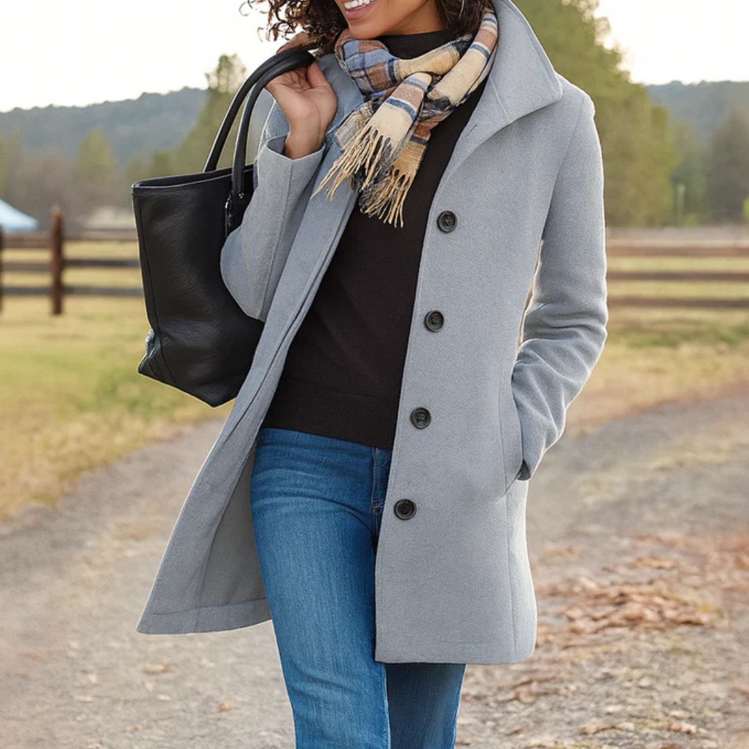 Aurora | Cappotto Classico in Panno con Sciarpa Coordinata in Regalo