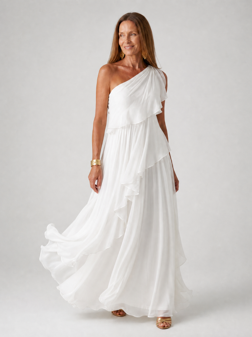 Giulia | Maxidress con rouches cadenti