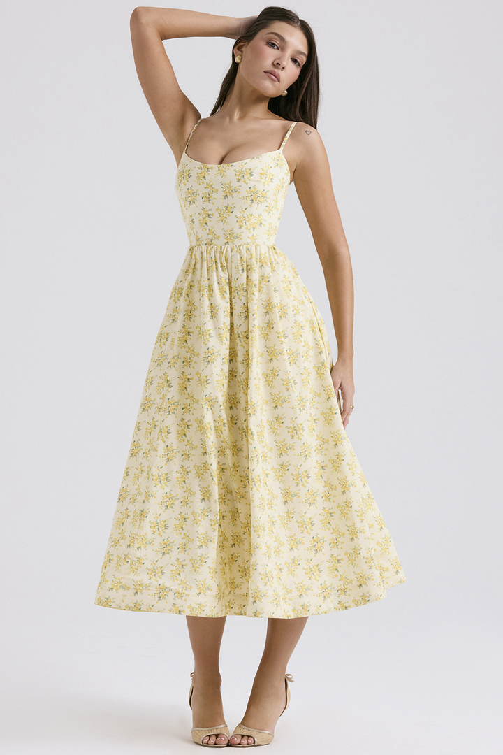 Cecilia | Elegante Abito Midi con Corsetto Estivo