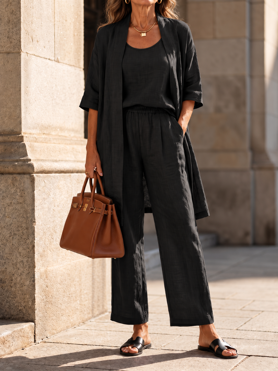 Luciana | Completo Tre Pezzi con Cardigan Lungo