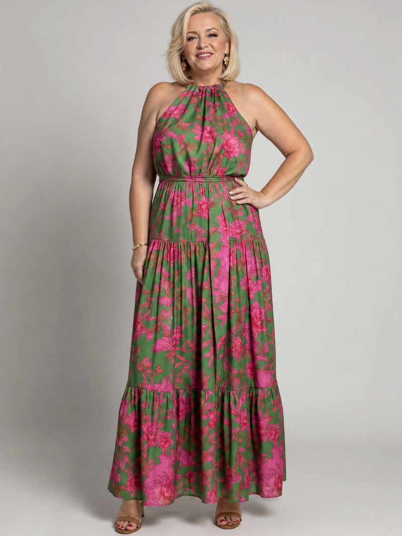 Carlotta | Abito midi drappeggiato con scollo all'americana