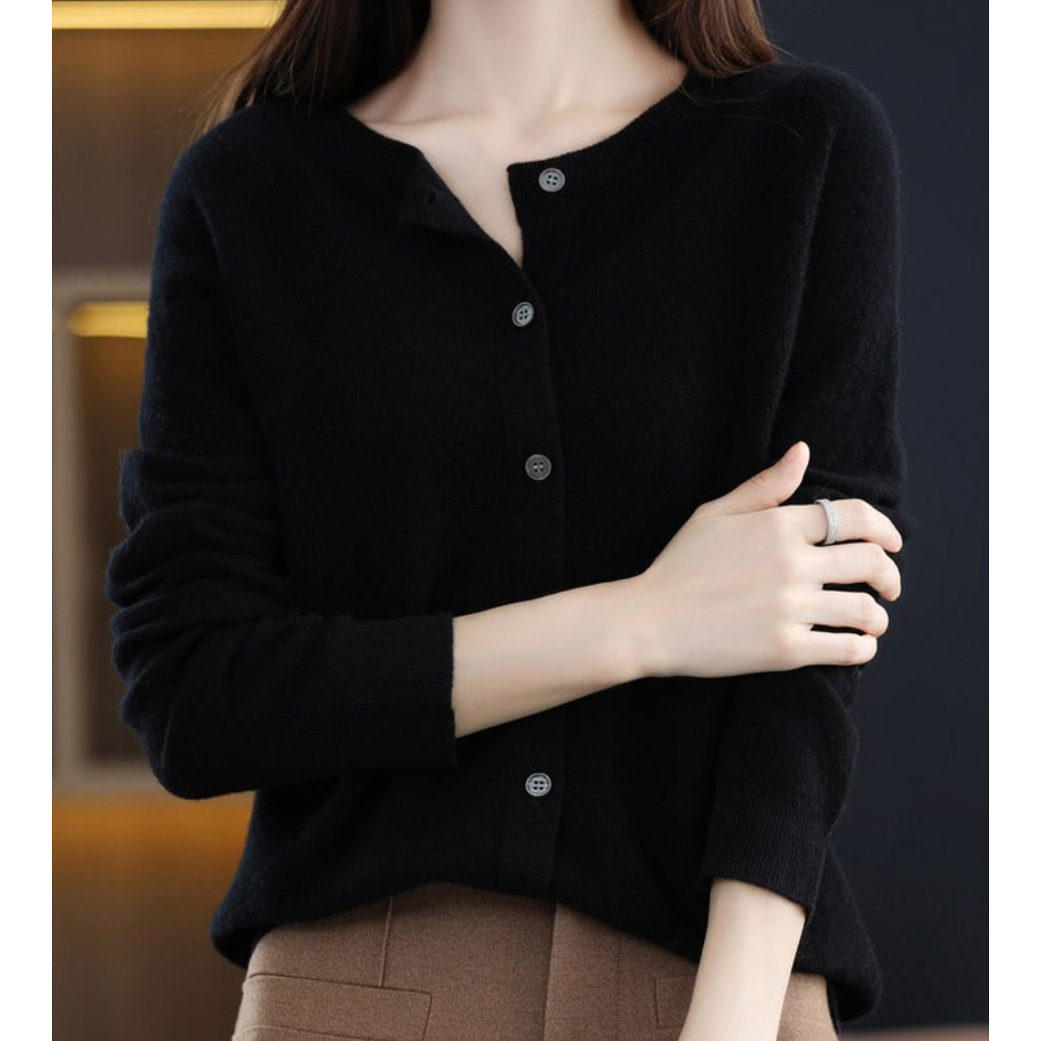 Ludovica | Cardigan in Lana Merino e Cashmere con Bottoni