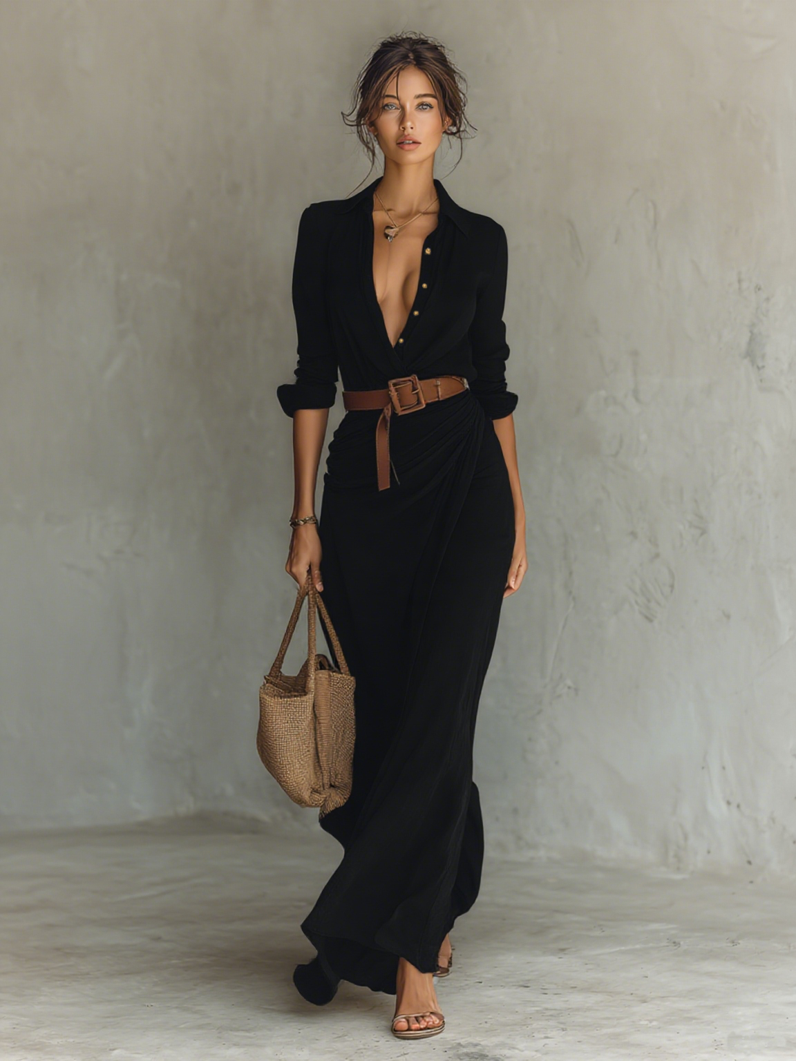 Alessandra | Abito Lungo Drappeggiato Elegante