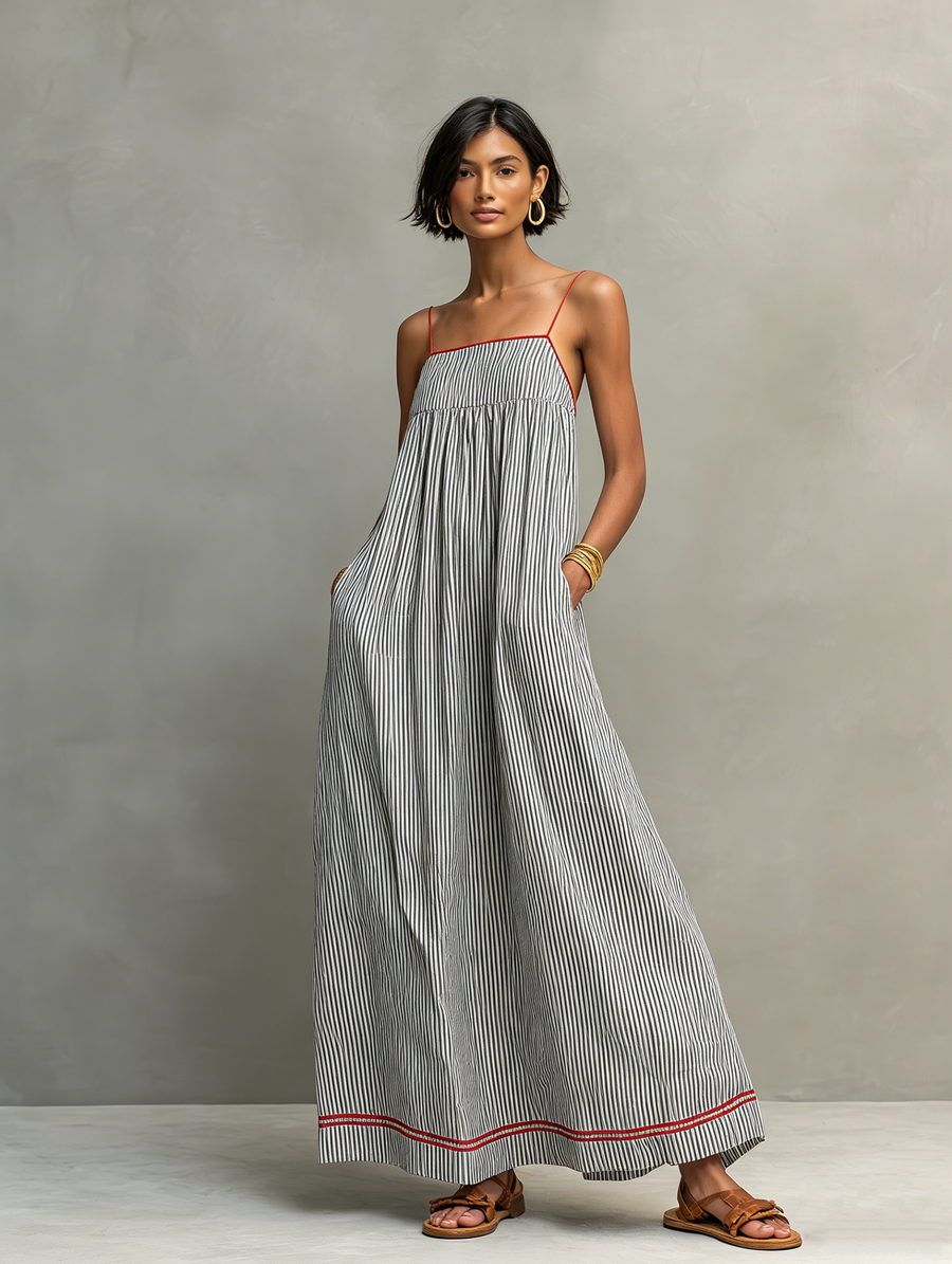 Azzurra | Abito Maxi Estivo a Righe