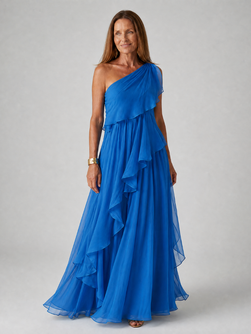 Giulia | Maxidress con rouches cadenti