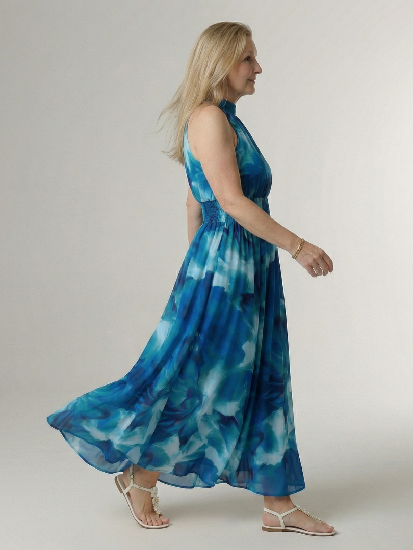 Laura | Abito Midi con Scollo All'Americana Arricciato