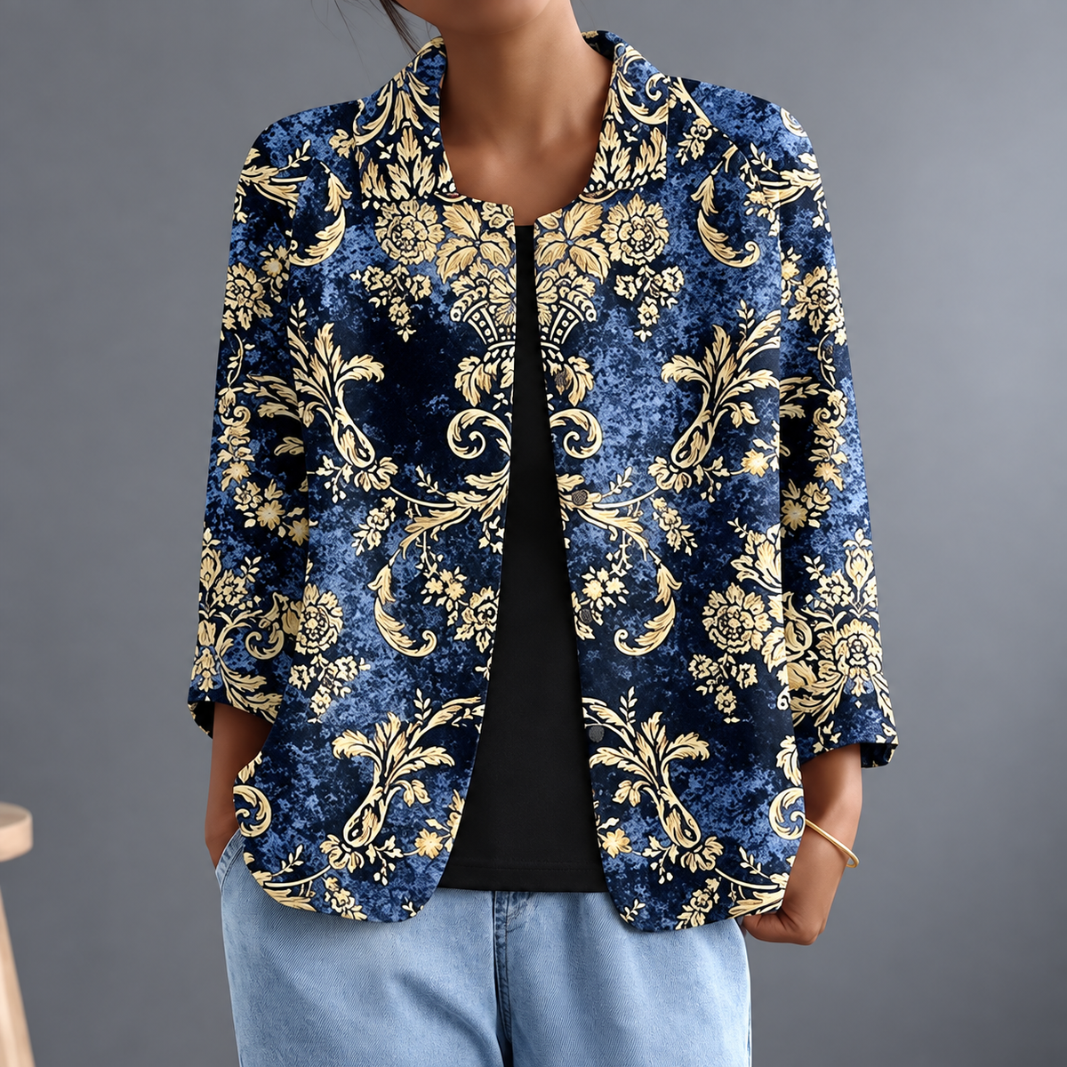 Silvia | Blusa Leggera con Stampa Artistica e Bottoni