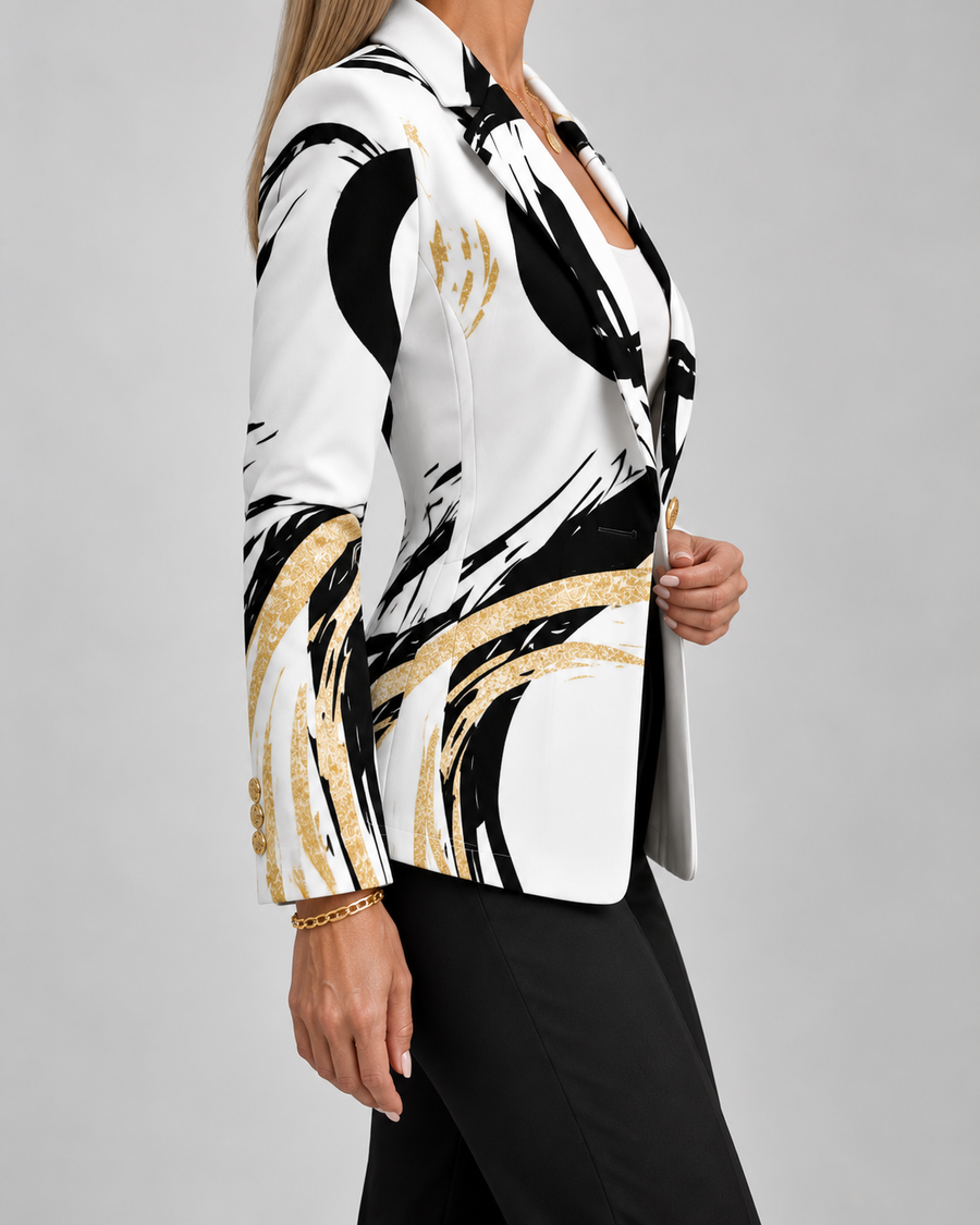 Noemi | Blazer Astratto con Pennellate