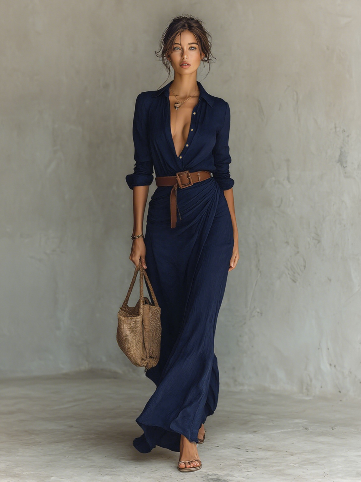 Alessandra | Abito Lungo Drappeggiato Elegante