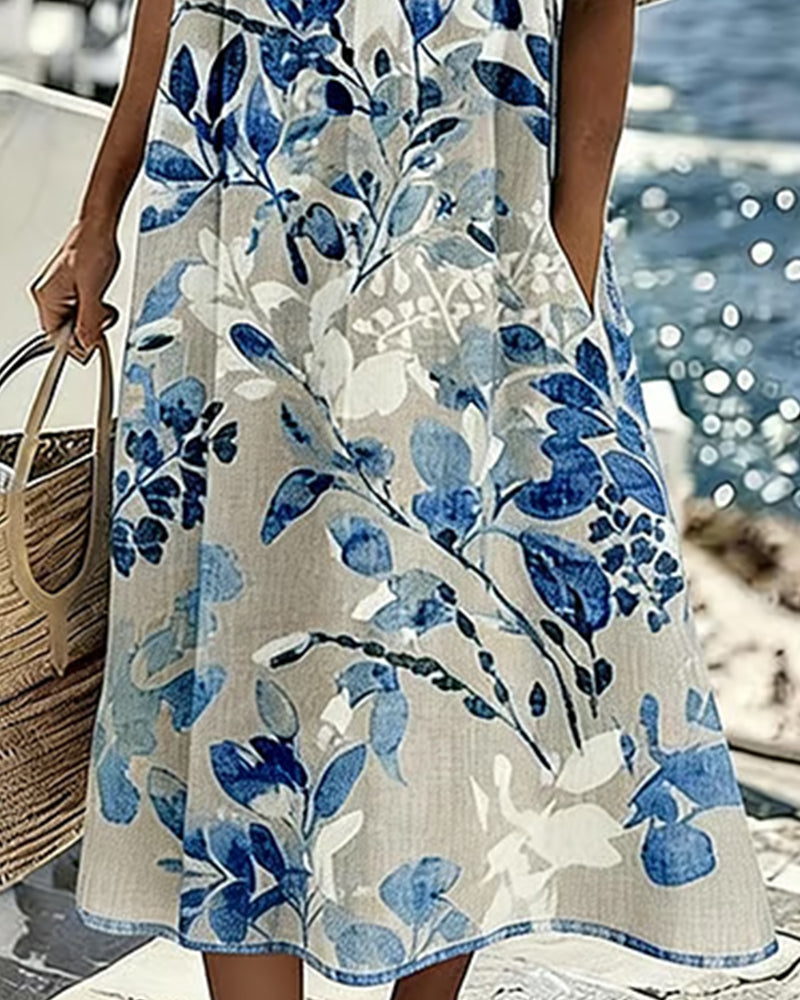 Alba | Vestito midi floreale leggero e svolazzante