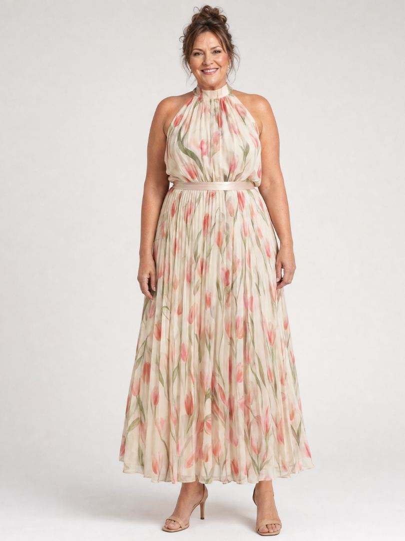 Veronica | Abito Midi con Scollo a Halter