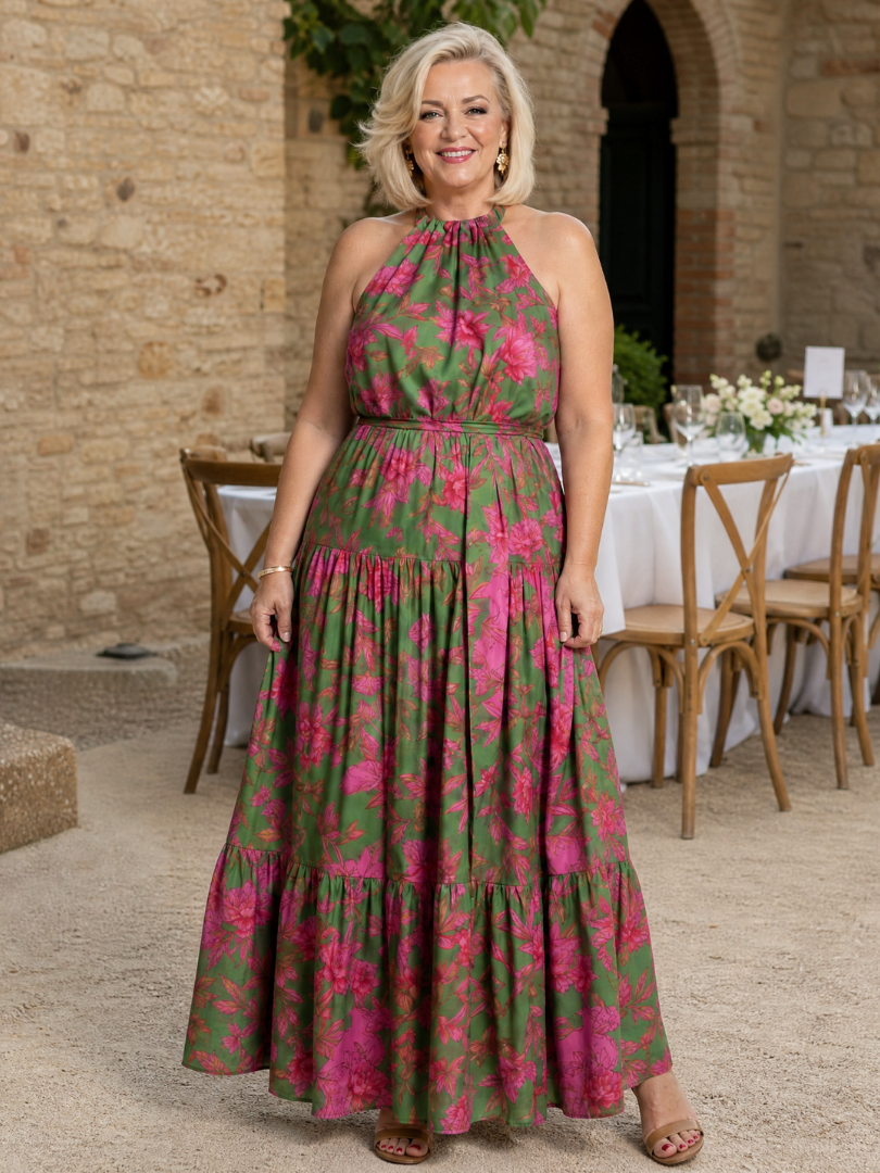 Carlotta | Abito midi drappeggiato con scollo all'americana