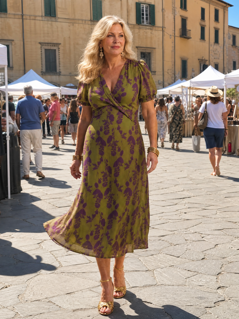 Francesca | Abito midi floreale rilassato