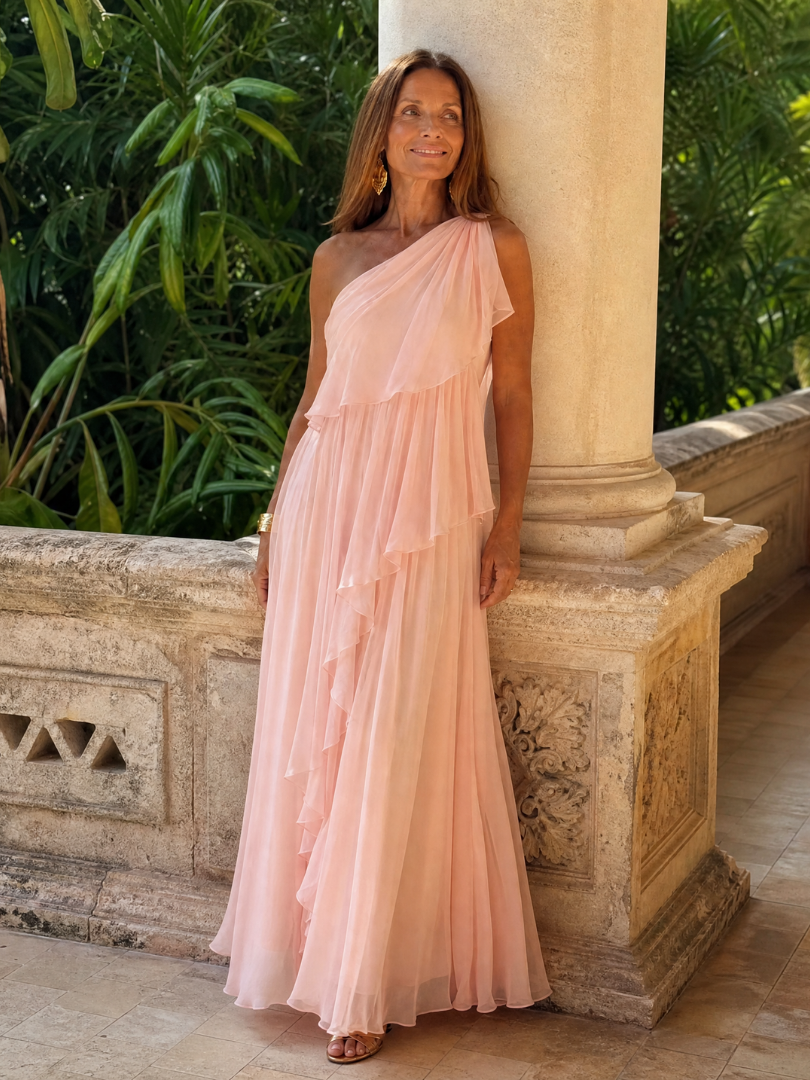 Giulia | Maxidress con rouches cadenti