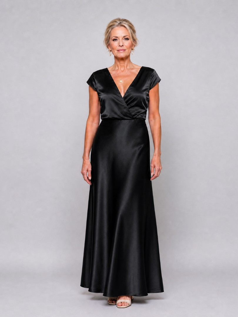 Giulia | Maxidress con top avvolgente e maniche corte