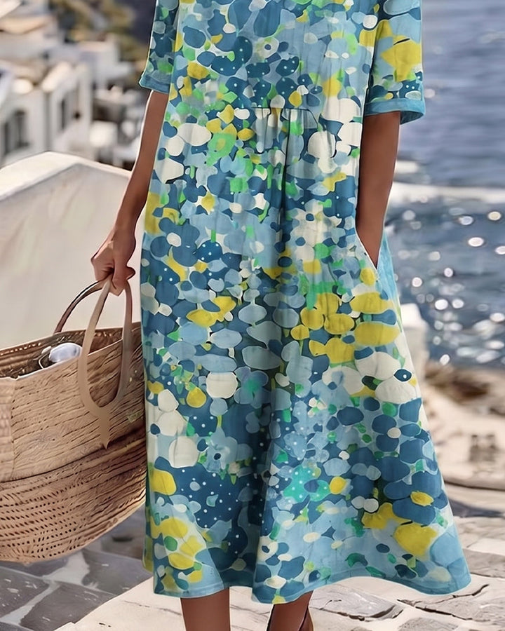 Elena | Vestito midi floreale leggero e fluido