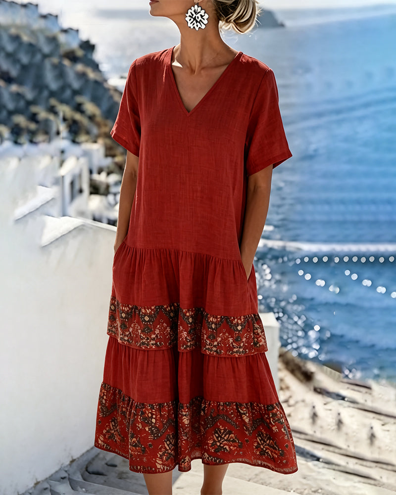 Martina | Vestito midi floreale leggero e fluido