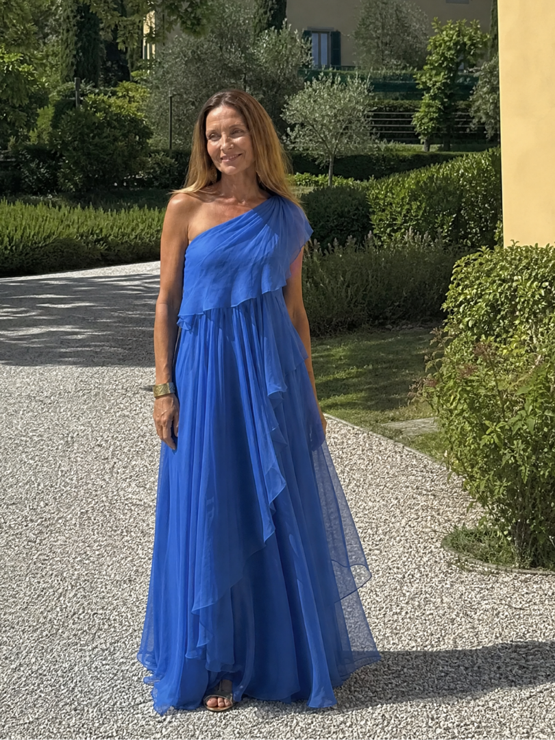 Giulia | Maxidress con rouches cadenti
