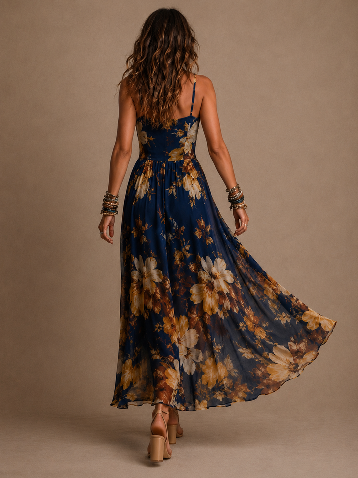 Dulce - vestito lungo floreale con spalline