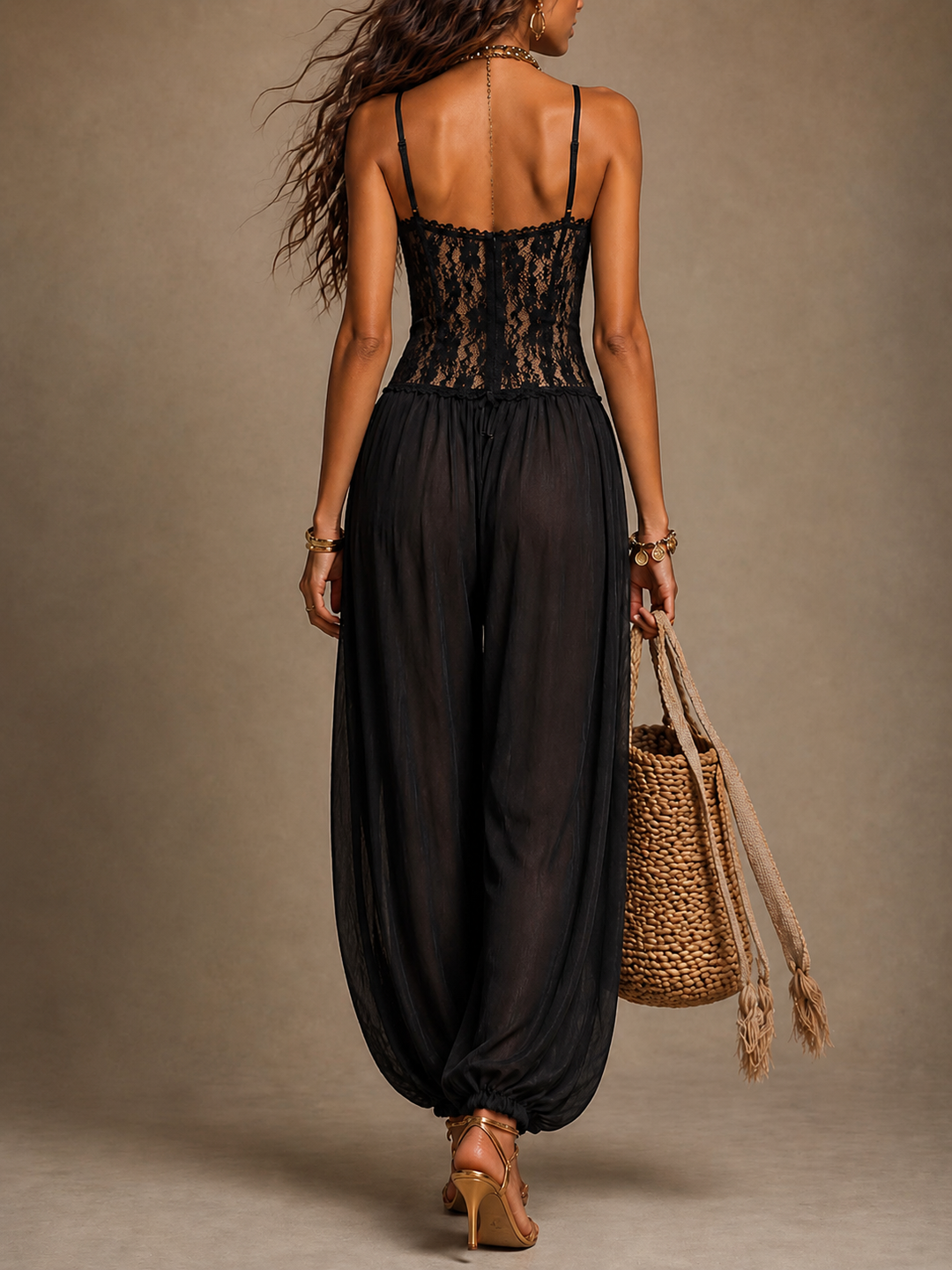 Laia - Mono halter con pizzo fluido
