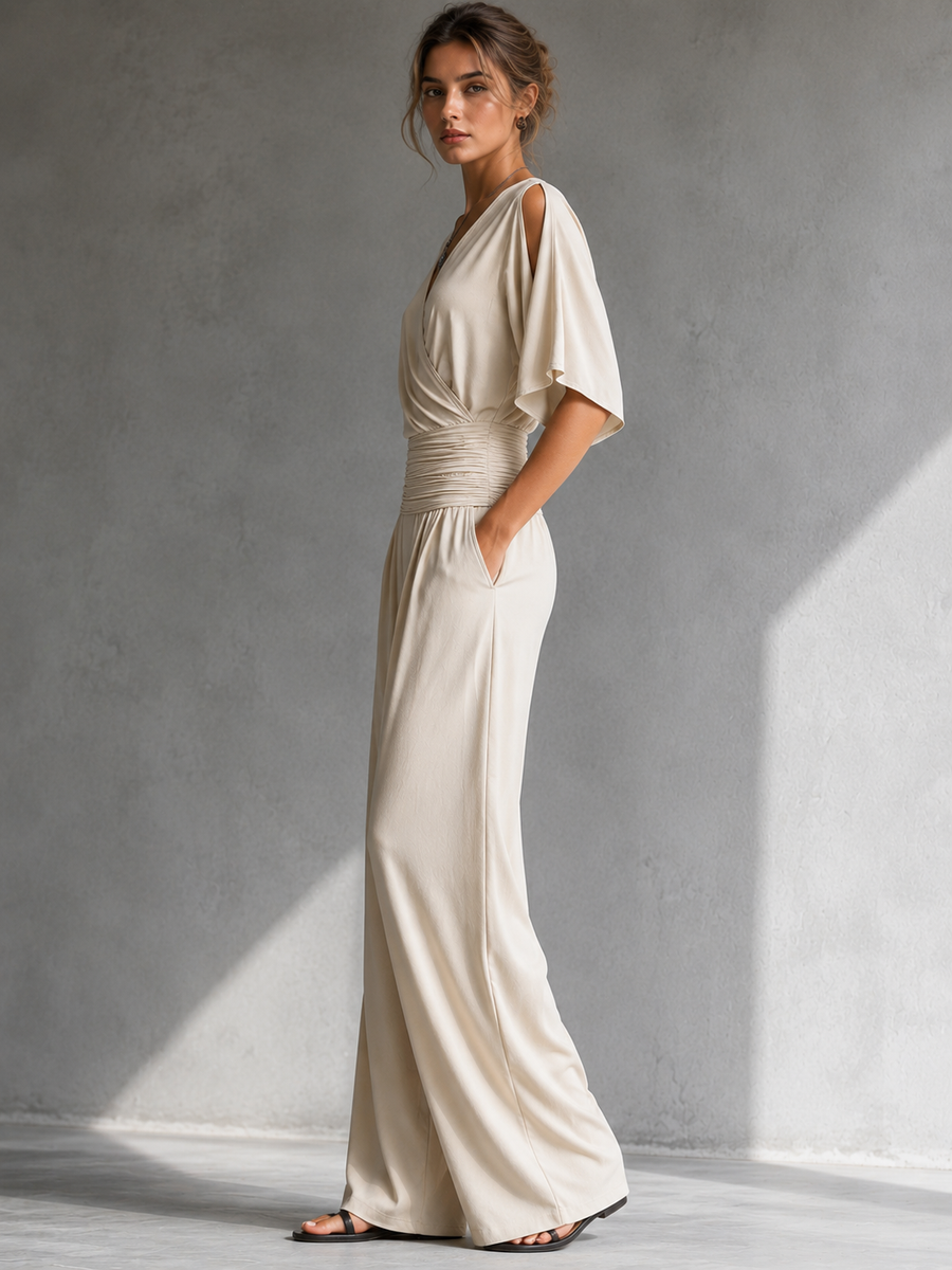 Alia | Combinazione elegante con effetto portafoglio e gambe larghe