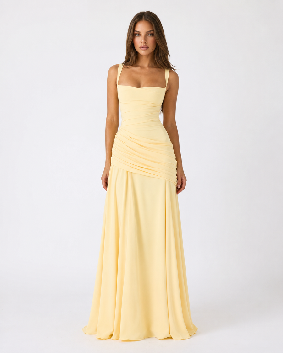 Giulia - Maxidress con Scollo Quadrato Arricciato