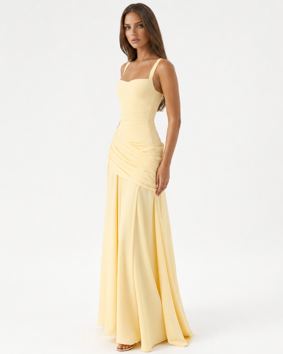 Giulia - Maxidress con Scollo Quadrato Arricciato