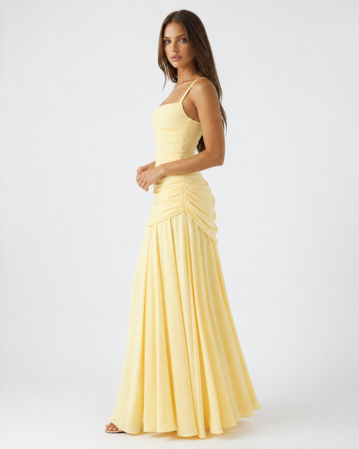 Giulia | Maxidress con Scollo Quadrato Arricciato