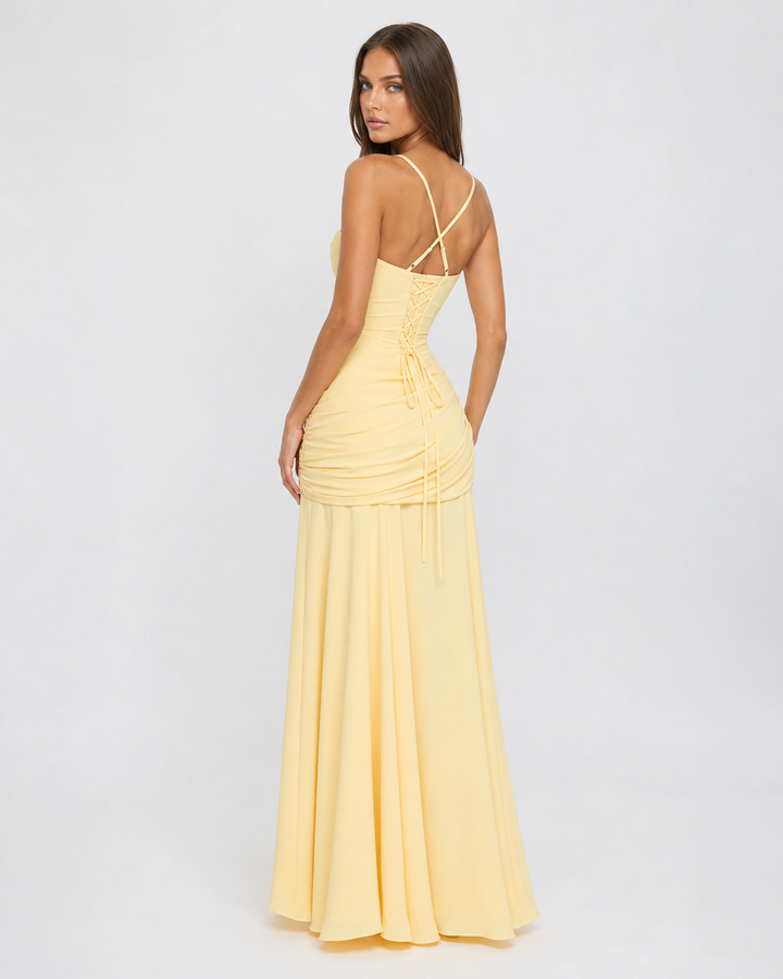 Giulia | Maxidress con Scollo Quadrato Arricciato
