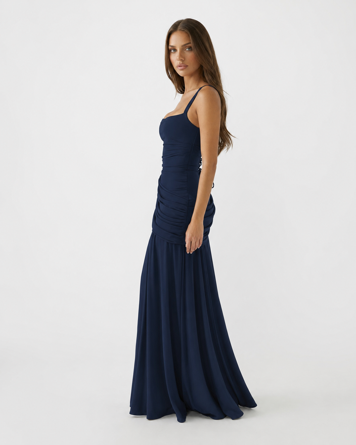 Giulia | Maxidress con Scollo Quadrato Arricciato