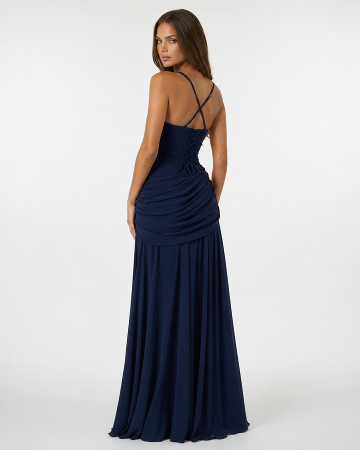 Giulia | Maxidress con Scollo Quadrato Arricciato