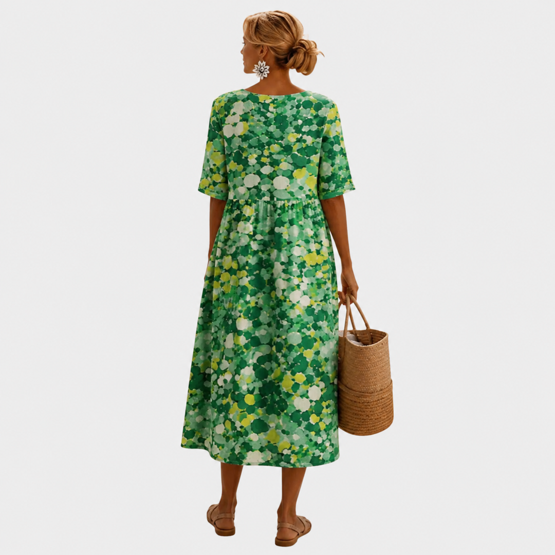 Elena | Abito midi floreale leggero e fluido