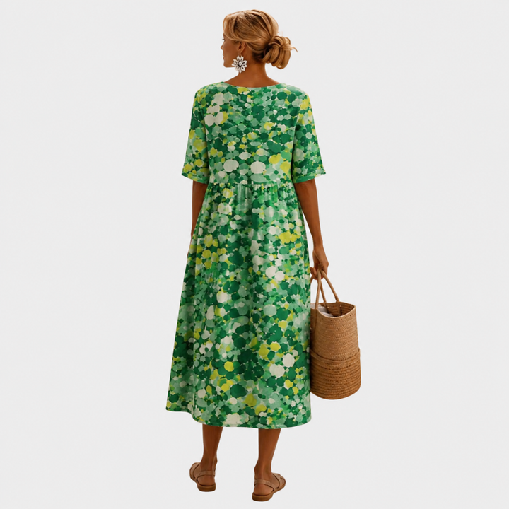 Elena | Abito midi floreale leggero e fluido